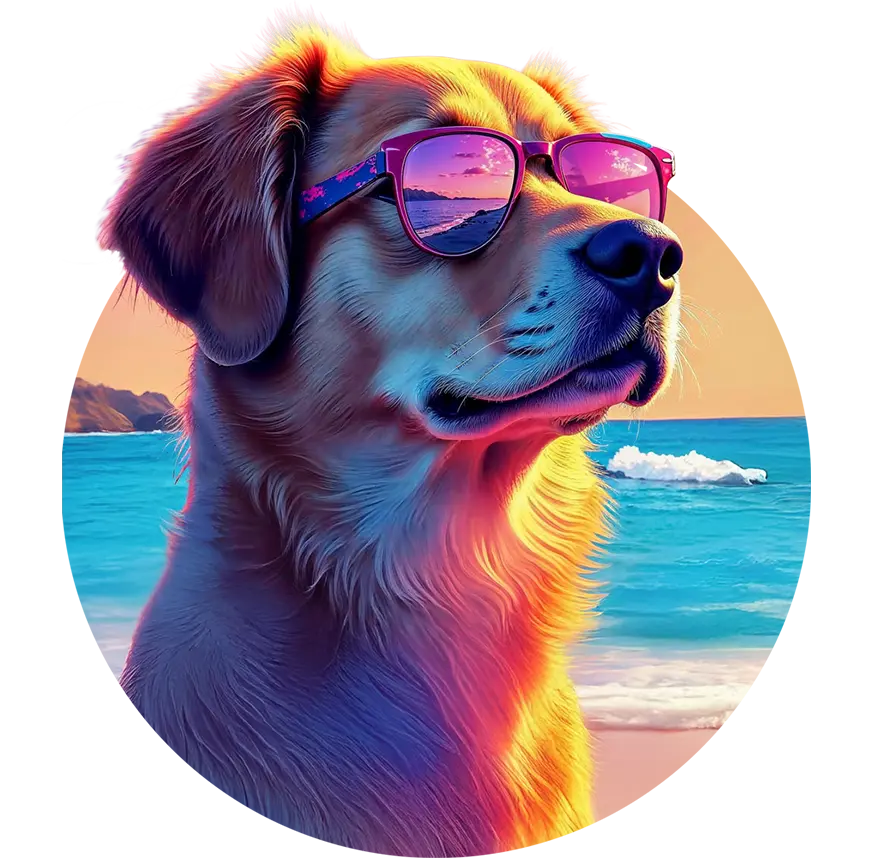 Dog with sunglasses